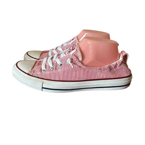 Converse Red and White Striped Sneakers - Picture 3 of 13